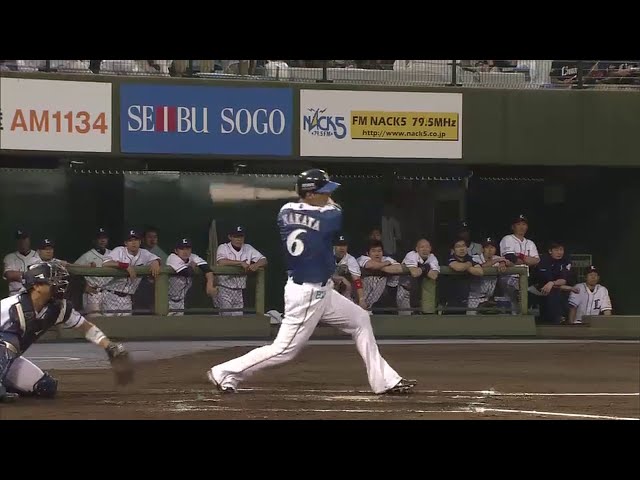 3回表 ファイターズ中田が2試合連続のタイムリーを放ち1-0と先制!! 2014/7/3 L-F