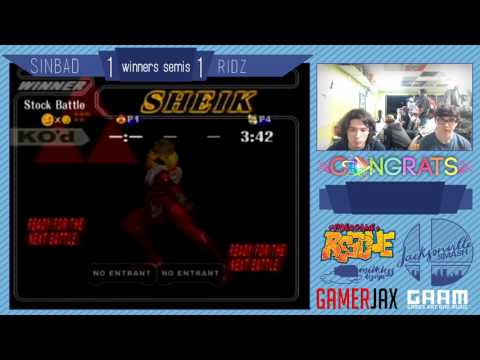 Jax Smash Weekly 1/26 - Sinbad(Sheik/Marth) Vs Ridz(Fox) - Melee Winners Finals