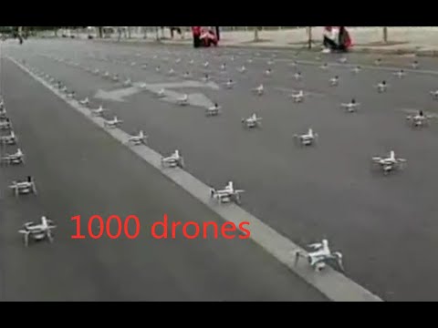 China (a city) drone aerial show, 1,000 drones, Super shocking
