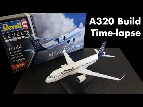 Revell Airbus A320neo Lufthansa dovanų rinkinys 1/144 – surenkamas modelis video