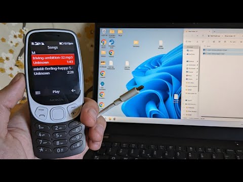 Connect to PC Nokia 3210 4G & Add MUSIC files to  Nokia Button Feature Dumbphone