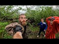 My Bushcraft Shelter Saved our Lives 🌪 (Surviving a Tornado in the Woods)