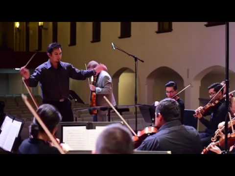 Violist Brett Deubner rehearsing the Hoffmeister concerto