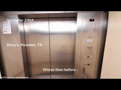 [R] Horrible Schindler 330A Hydraulic Elevator | Macy's | The Galleria | Houston, TX