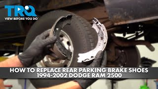 How to Replace Rear Parking Brake Shoes 1994-2002 Ram 2500
