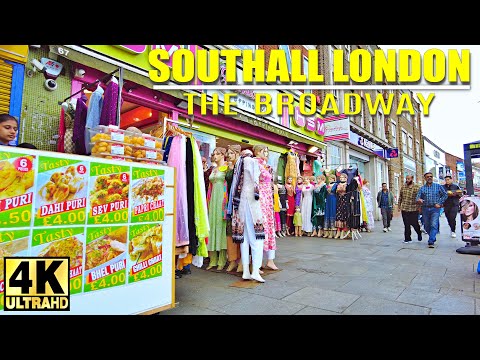 SOUTHALL LONDON The Broadway walking tour | Little Punjab or Little India in London | 4K walk 2024