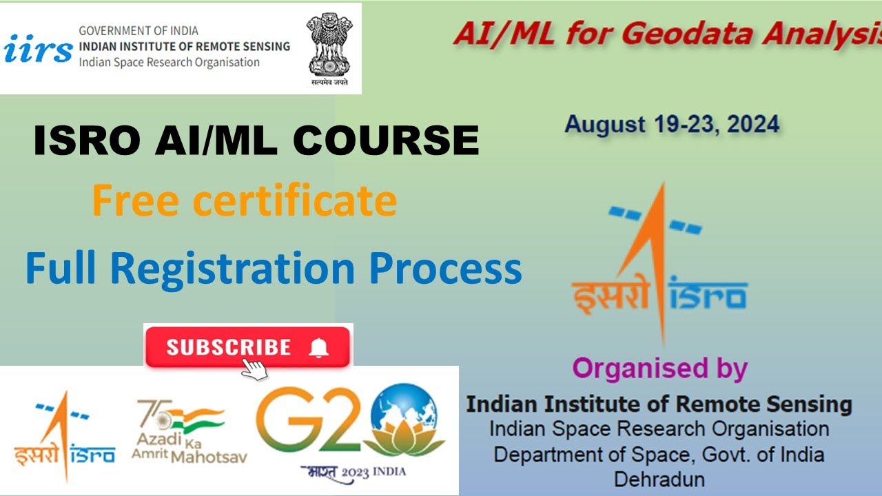 isro AI/ML free course 2024 | how to register | free certificate | ISRO launched free ai ml course