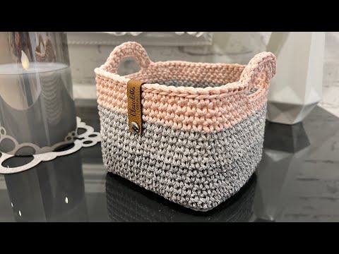 Einfachen VIERECKIGEN KORB Häkeln – Anfängerfreundliche Anleitung