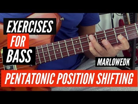 A minor pentatonic position shifting exercise, how to play bass
