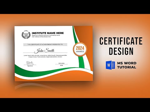 How to make experience Certificate Design in Microsoft Word MS Word Certificate Design Tutorial