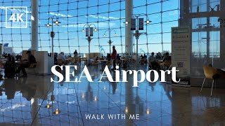 Seattle Airport Walk (SEA) | Terminal & Gate Area | 4K