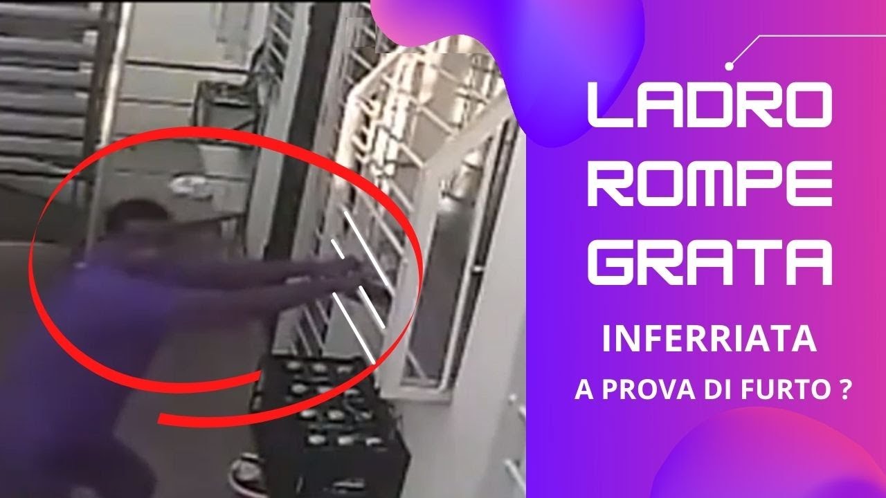 ladro rompe grata di sicurezza e inferriate per un furto in casa