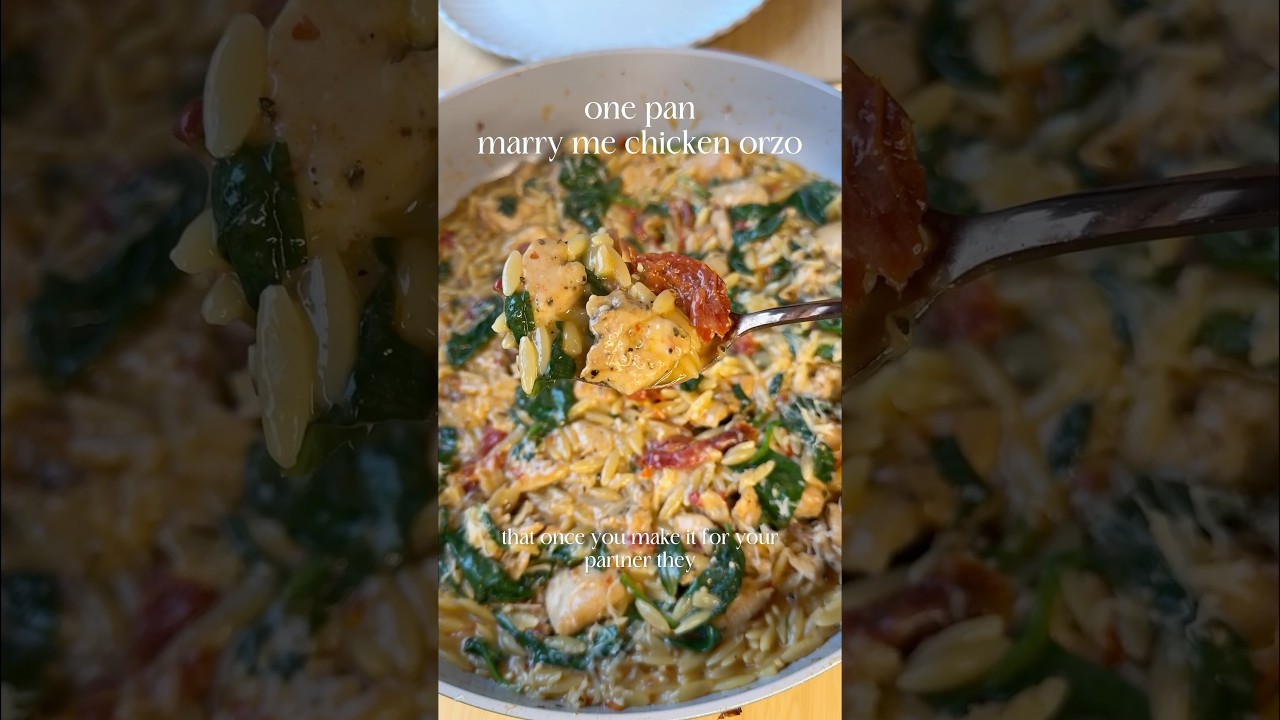 One pan marry me chicken orzo #easyrecipe #recipe #dinner