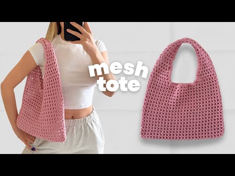 Crochet Mesh Tote Bag Tutorial | Step by Step tutorial | Crochet Mesh bag
