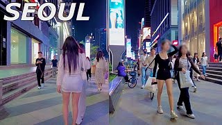 Walking in Gangnam street - Street fashion - Night Life - Walking Tour SEOUL KOREA 2023