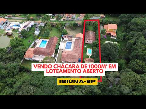 REF.1146- VENDO CHÁCARA DE 1000M² EM LOTEAMENTO ABERTO EM IBIÚNA-SP