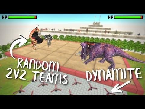 2v2 EPIC Teams Tournament on Dynamite Arena With HP Bar - Animal Revolt Battle Simulator | ARBS