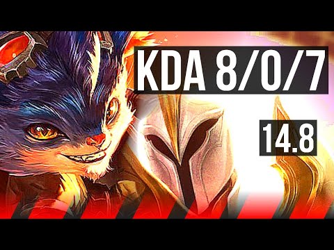 RUMBLE vs KAYLE (TOP) | 8/0/7, Legendary, 700+ games | NA Challenger | 14.8