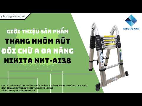 GIỚI THIỆU SẢN PHẨM: THANG NHÔM RÚT ĐÔI CHỮ A ĐA NĂNG NIKITA NKT-AI38 | PHƯƠNG NAM E-COMMERCE
