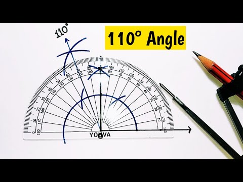 how to construct 110 degree angle using compass | 110° angle | 110  डिग्री का कोण