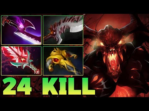 24 Kills Shadow Fiend Dota 2 ! SF Dota 2 Mid Lane Carry Gameplay Build Guide 7.40