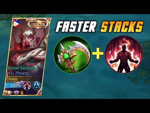 PERFECT COMBO FOR FASTER PASSIVE STACKS! | YU ZHONG PASSIVE ABUSE - MLBB