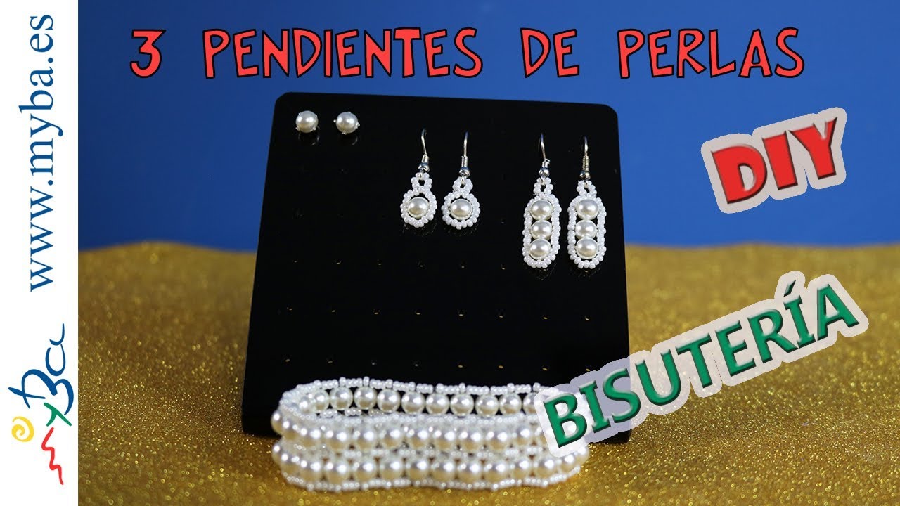 3 Pendientes de perlas fáciles DIY. Modelos para diario, fiesta, bodas, comuniones y eventos.