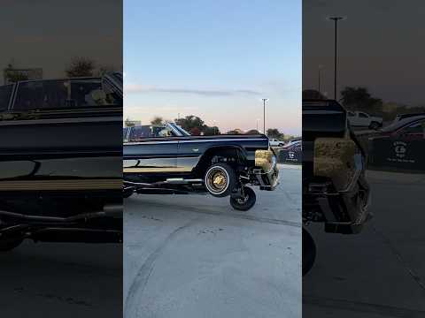 Clean 64 impala on three wheel 😍 vc: texaslowriderculture #lowriders #64impala #chevyimpala