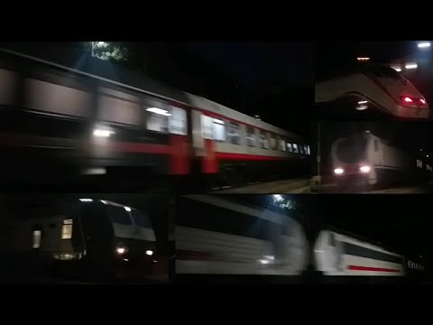1 ora di orologio A TUTTA VELOCITÀ in stazione a Mignanego con 2 intercity notte,3 ics & 3 RV