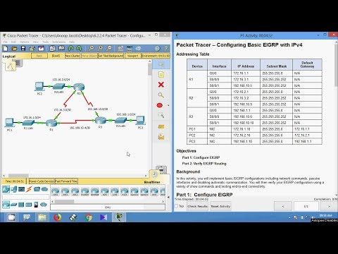 6.2.2.4 Packet Tracer – Konfigurieren von grundlegendem EIGRP mit IPv4