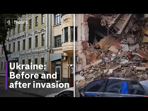 The streets of Ukraine before and after the Russian invasion | Russia - Ukraine News