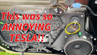 Fixing door rattle in Tesla Model 3/Y when playing music