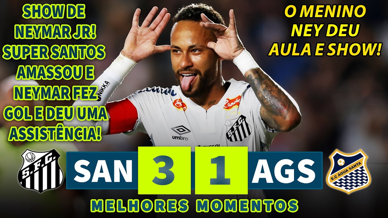 SHOW DE NEYMAR COM GOLAÇO E ASSISTÊNCIA | Santos x Água Santa | Melhores Momentos | Paulistão 2025