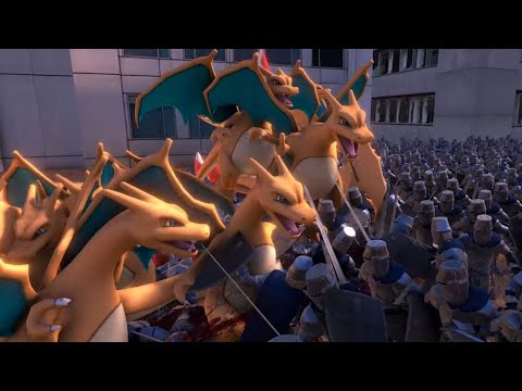 100 Charizards Vs 1000 Storm Troopers - Saving Pokemon Pikachu - Ultimate Epic Battle Simulator E4