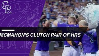 McMahon homers late against the Dodgers twice