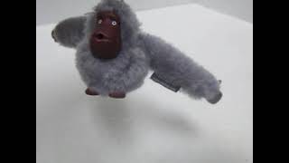 KIPLING Fuzzy Gorilla Monkey BAG CHARM/KEYCHAIN ROGER” Dove Grey