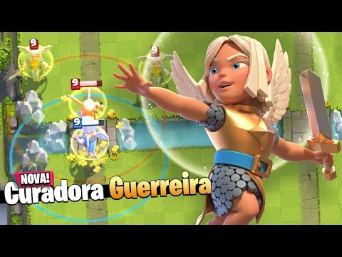 Usei a NOVA CARTA CURADORA GUERREIRA no Clash Royale