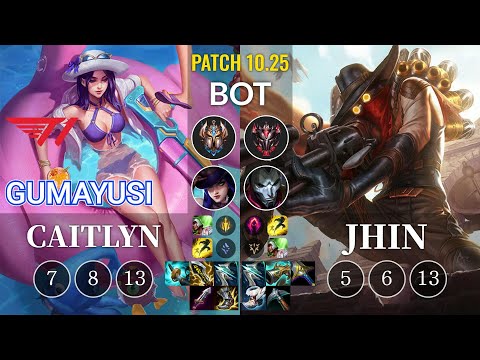T1 Gumayusi Caitlyn vs Jhin Bot - KR Patch 10.25