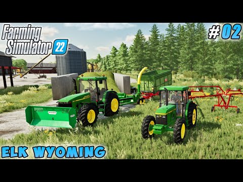Making Silage From Mountain Meadow Grass | Mountain Wyoming | Farming simulator 22 | Timelapse #02