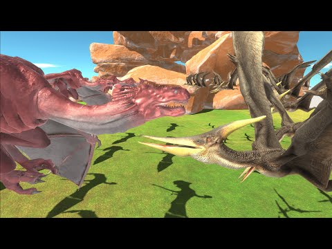 10 Wyvern VS 40 Pteranodon 😱😱 - animal revolt battle simulator | ARBS SIMULATOR
