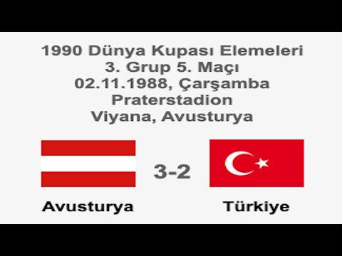 Austria 3-2 Turkey [HD] 02.11.1988 - 1990 World Cup Qualifying Round 3rd Group 5th Match