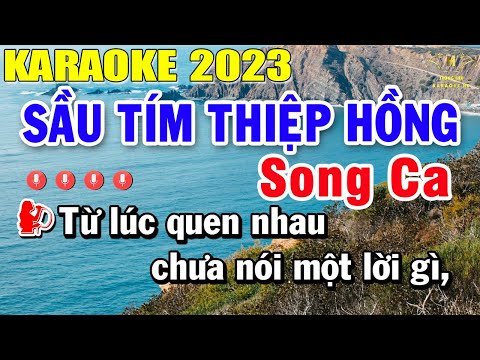 Sầu Tím Thiệp Hồng Karaoke Song Ca | Beat Mới Dễ Hát Âm Thanh Chuẩn | Trọng Hiếu