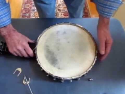 How to install a pre mounted JDBalch hide banjo head