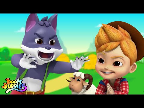 Der Junge der Wolfslied Rief Kindergarten-Lernvideos für Kinder