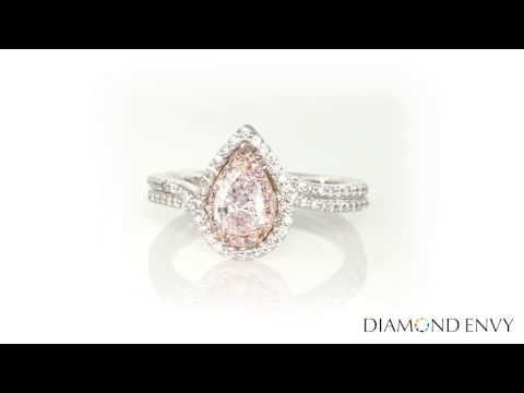 0.96 Carat Light Pink Diamond Ring in 18K Two-Tone Gold
