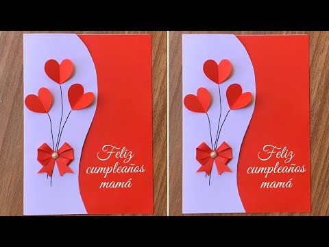 Cómo hacer una hermosa tarjeta para mamá 💖 | Easy DIY Birthday Card for Mom