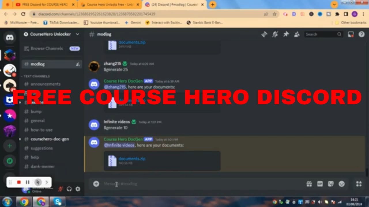 FREE UNLIMITED Discord for COURSE HERO unlocks - Unblur answers