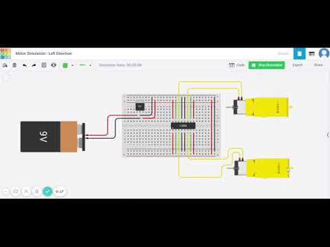 Motor Simulation : Left Direction | TinkerCAD