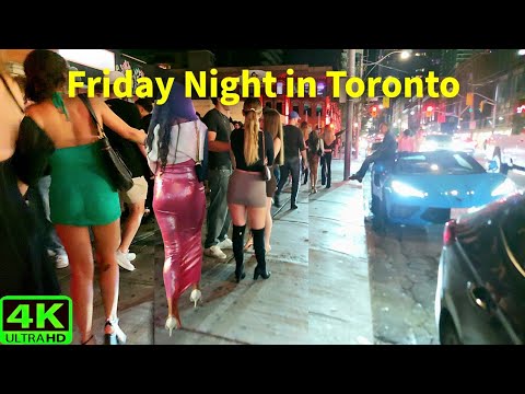 【4K】Toronto After Midnight 🌃 | Friday Night Walk Through King Street West Nightlife (Fall 2025)