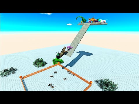 HUGE T-REX HEAD EATS UNITS - Animal Revolt Battle Simulator